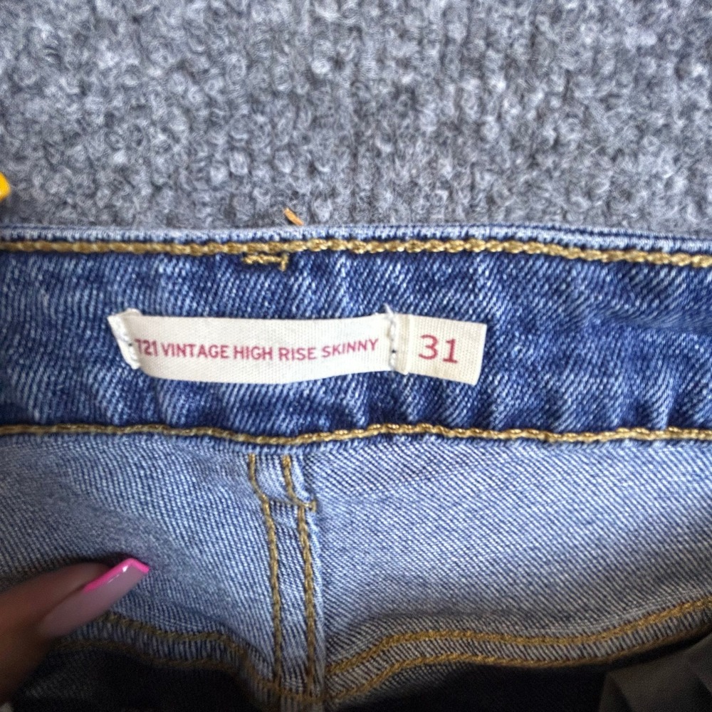 Levi's Jeans Womens Size 31 Blue Vintage High Rise Skinny Front Seam Orange Tab - Picture 6 of 10
